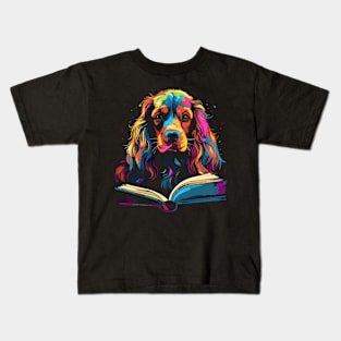 Cocker Spaniel Reads Book Kids T-Shirt